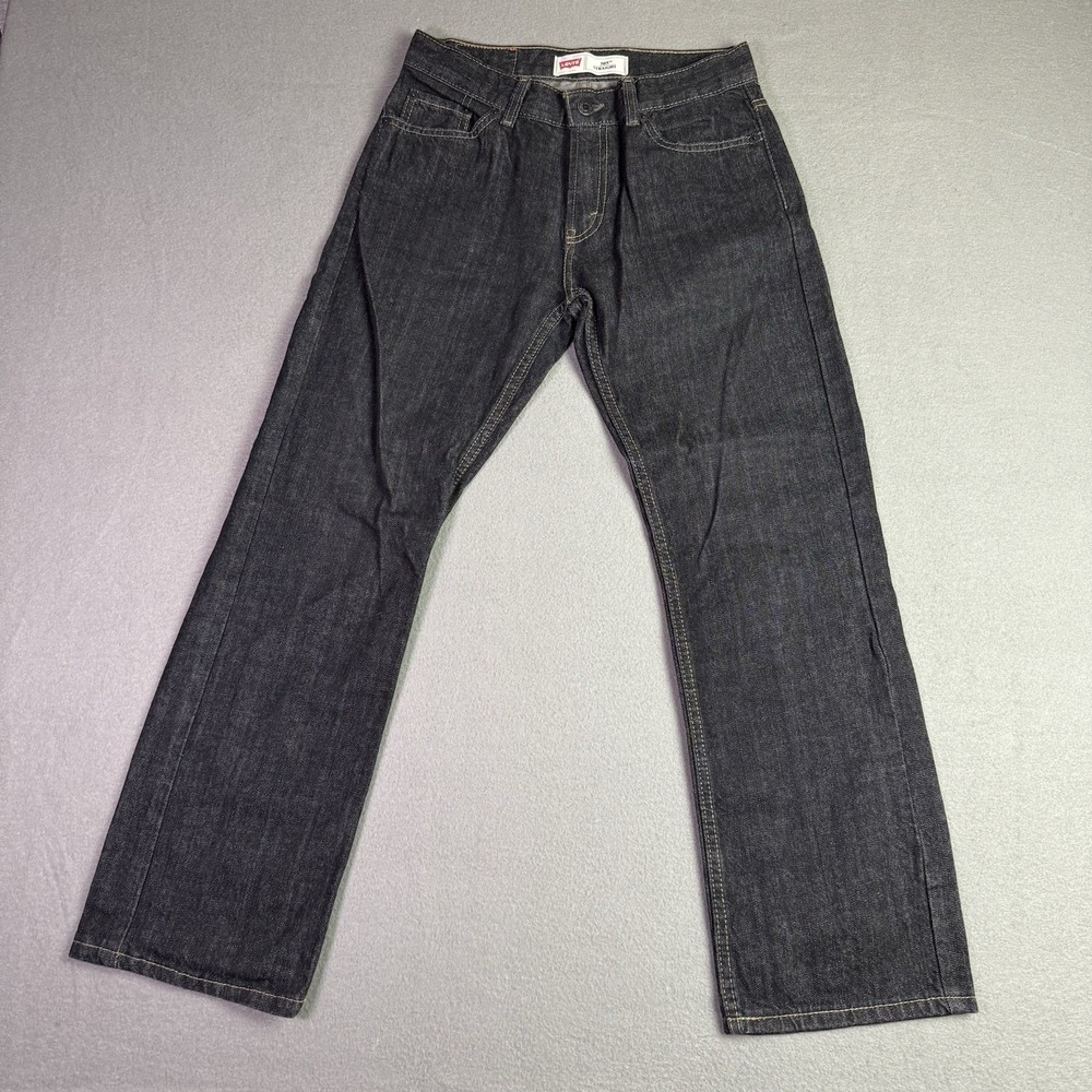 Y2K Levi's 505 Straight Leg Jeans Women Sz 14 28x28 Black Denim